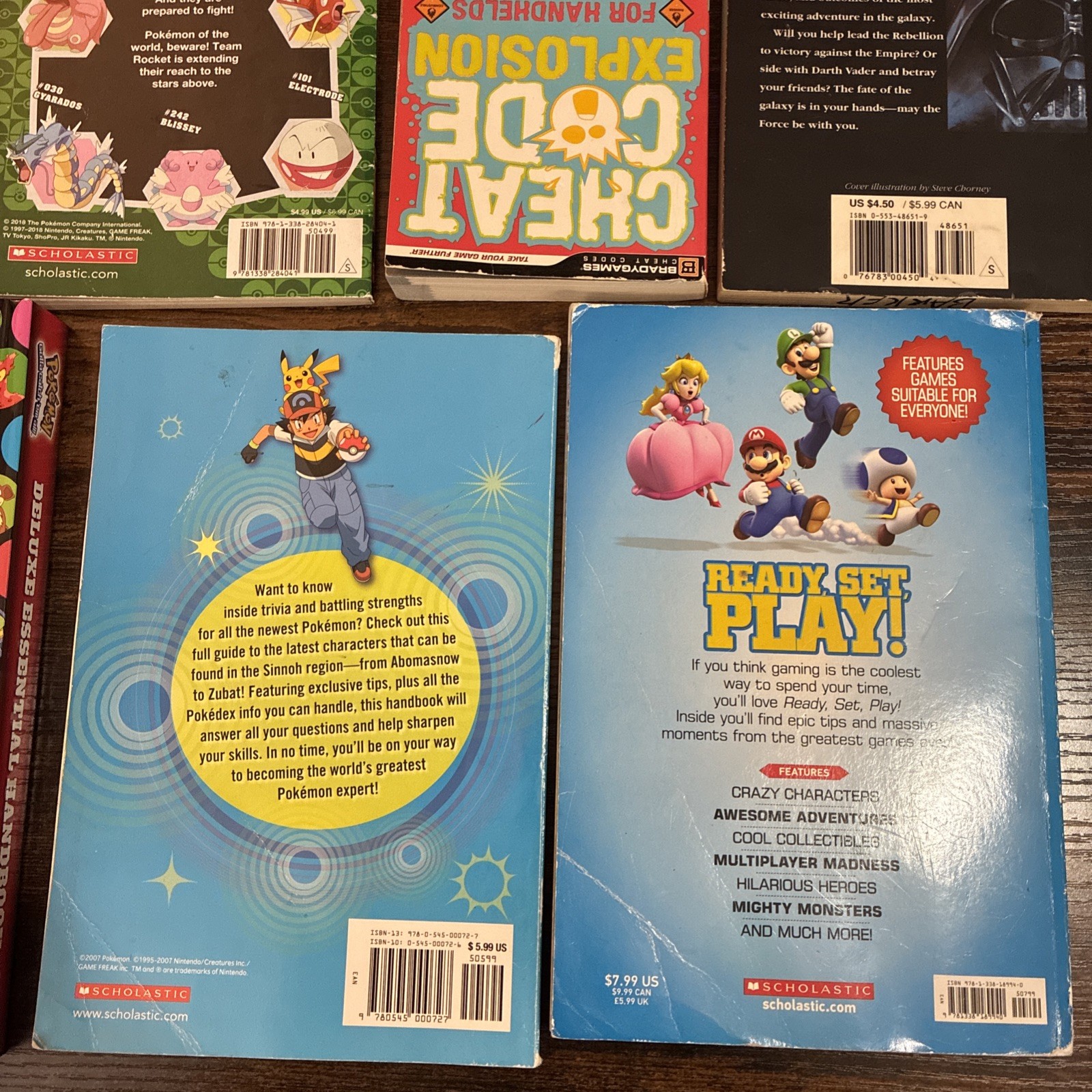 Mixed Lot Books Pokemon Variety Guides Star Wars Team Rocket Cheat Codes 2000s