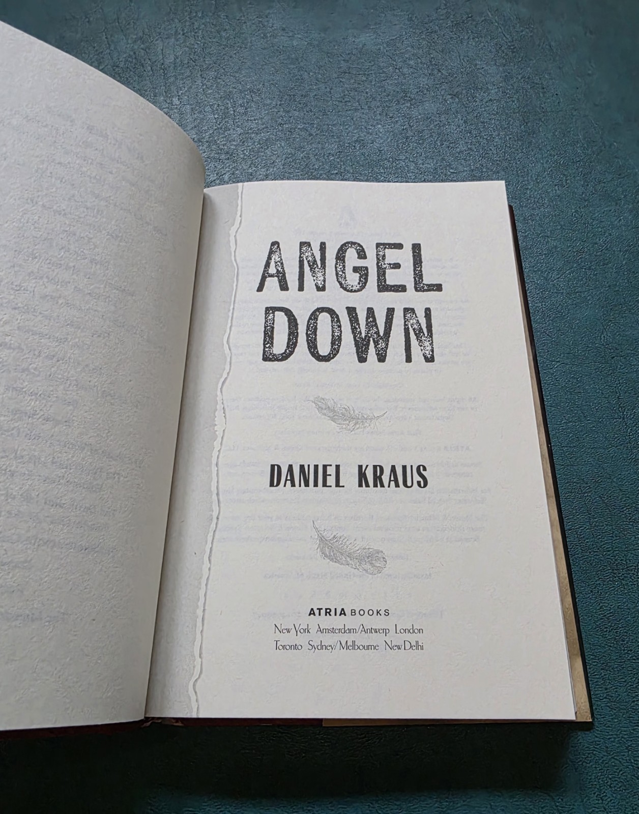 ANGEL DOWN Daniel Kraus Pulitzer Prize 1st Edition 1st Print Hardcover DJ RARE!