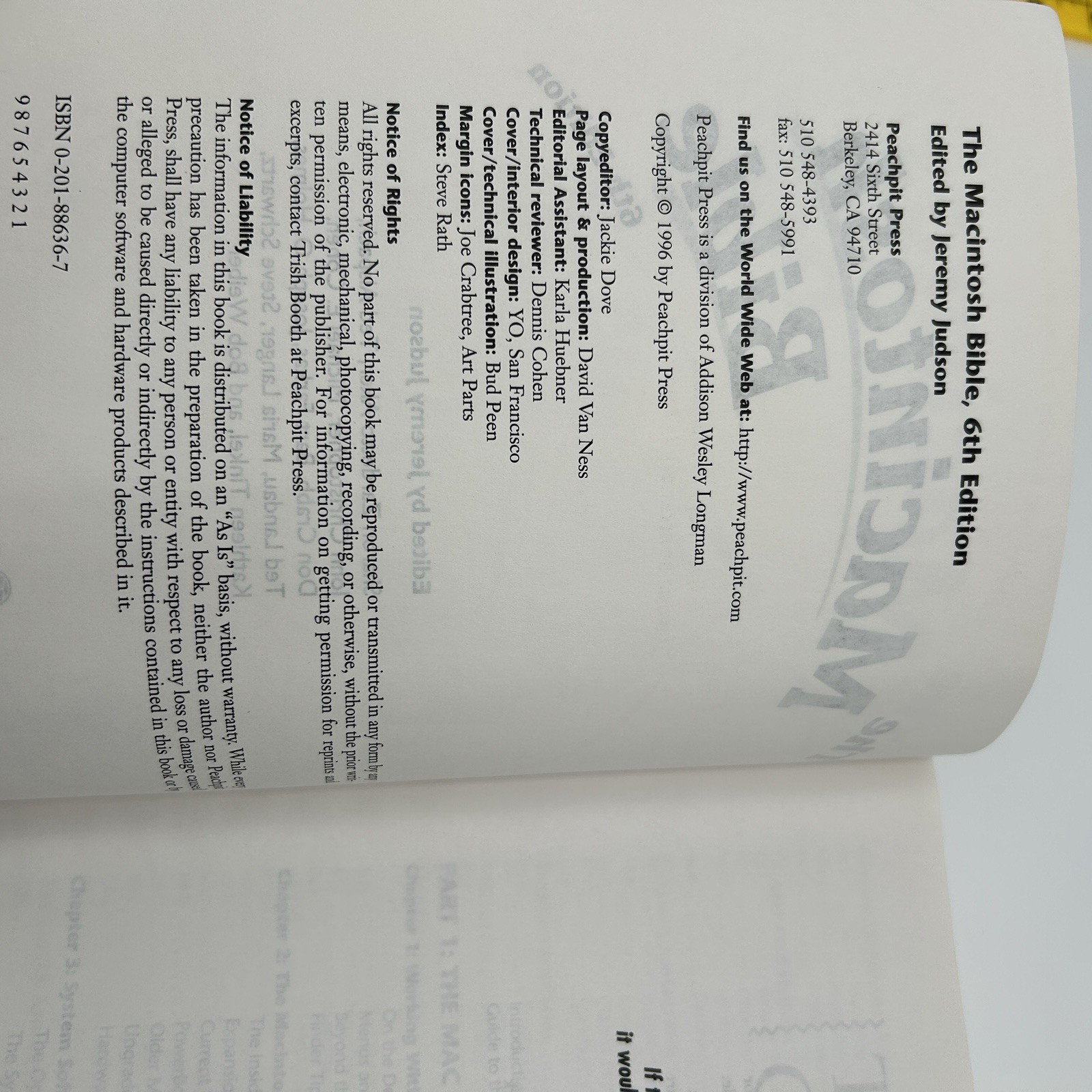 MACINTOSH BIBLE 6th Ed JEREMY JUDSON VINTAGE 1996 PEACHPIT PB 991pgs Mac Guide