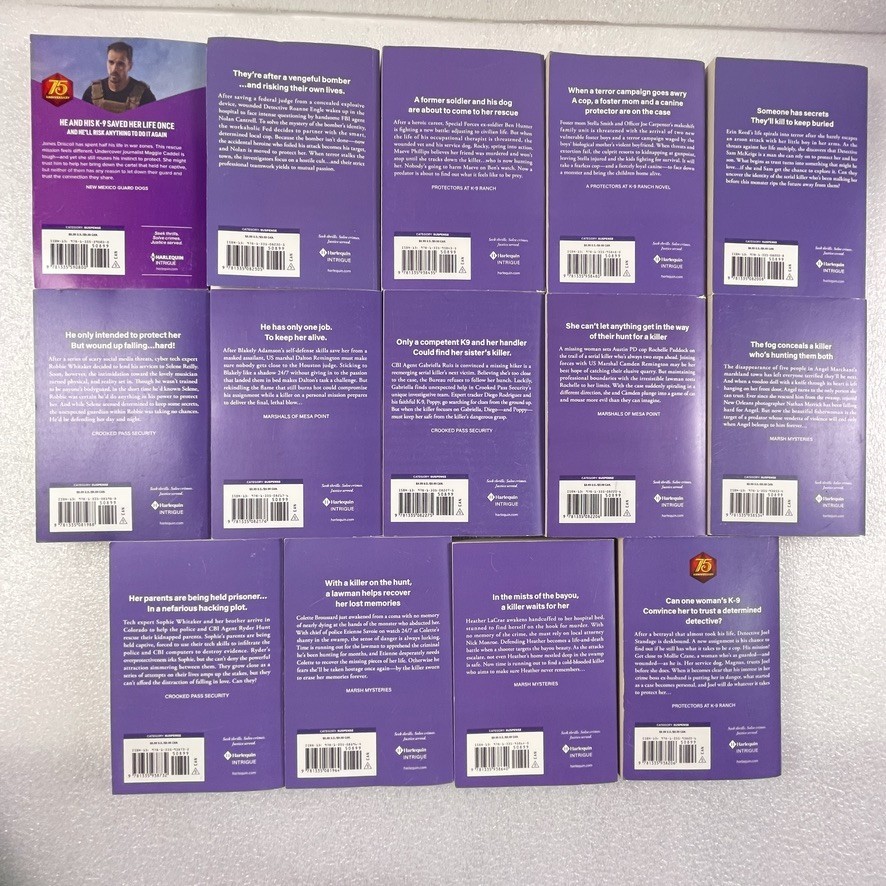Harlequin Intrigue Romance Book Lot 14 Larger Print K-9 Julie Miller Cassidy