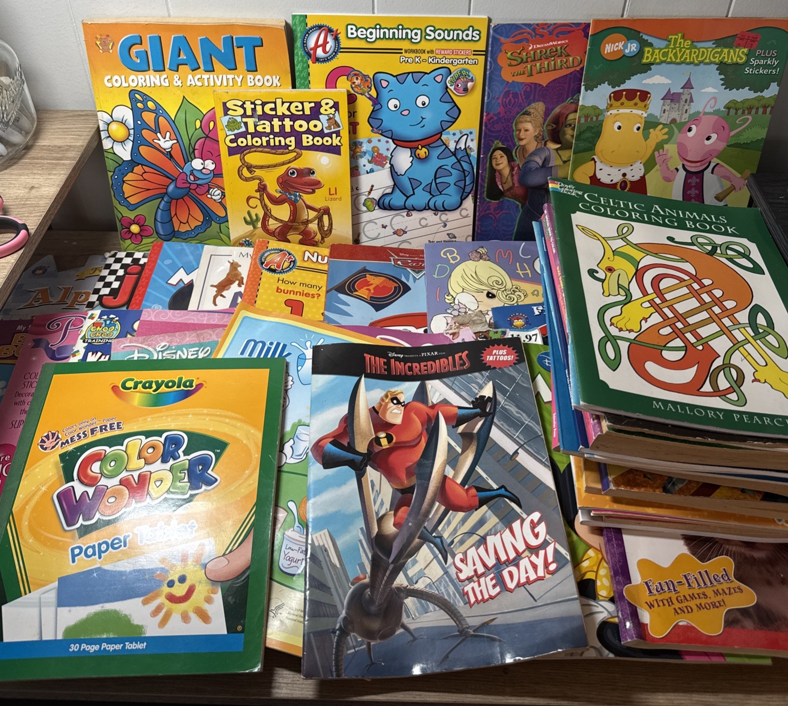 Huge Lot Of 46 Vintage Coloring Books Mixed Lot! NASCAR, Dragon Tales Many More