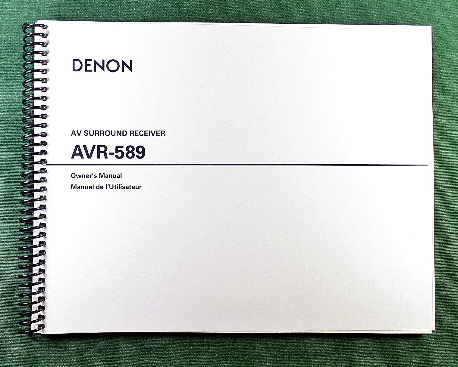 Denon AVR-589 Instruction Manual: 58 Pages & Protective Covers!