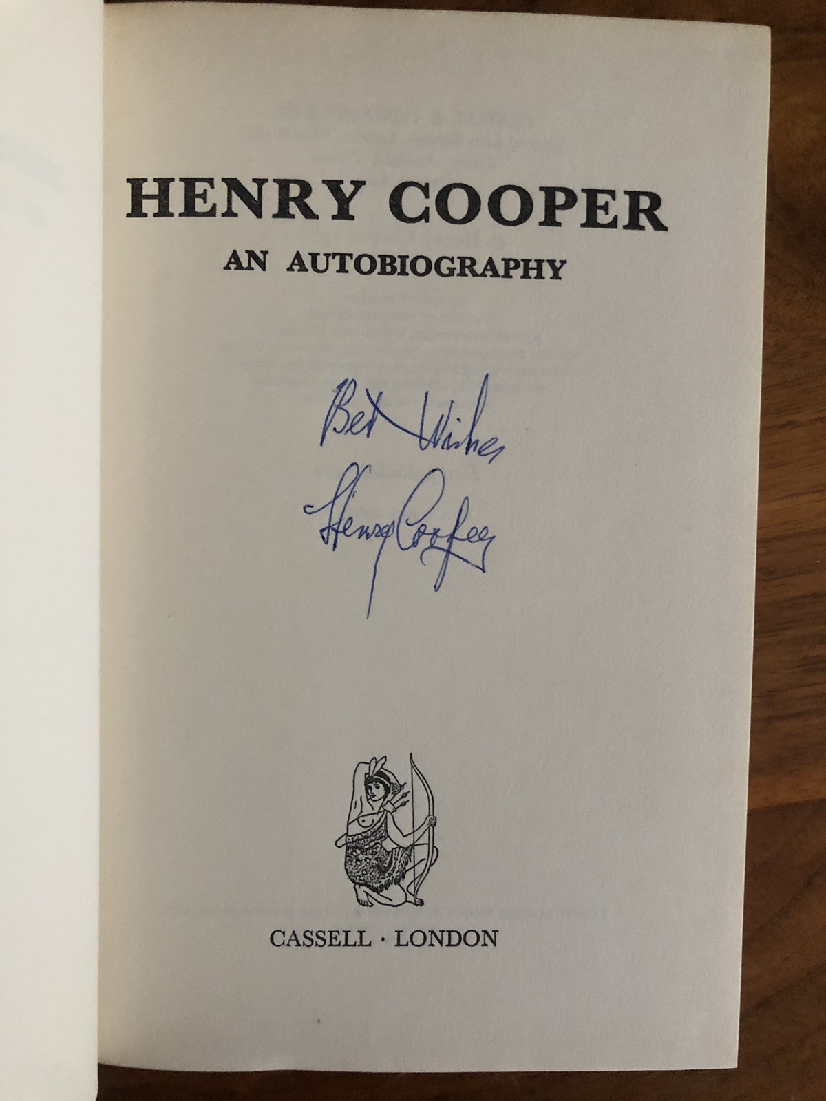 Henry Cooper Signed An Autobiography 1st Ed. HC Boxing Book 1972