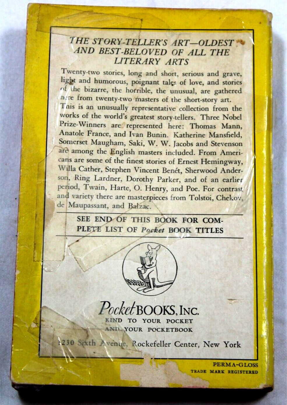 The Pocket Book of Short Stories, 1941, Vintage Paperback 428 pages