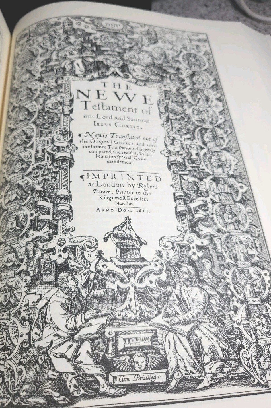1611 King James Bible 1st Edition Facsimile AND Original Page Leaf 1600s 1st Chr