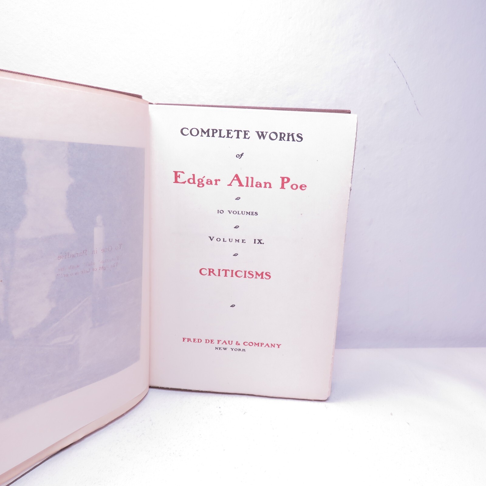 1902 COMPLETE WORKS OF EDGAR ALLAN POE VOLUME IX Only