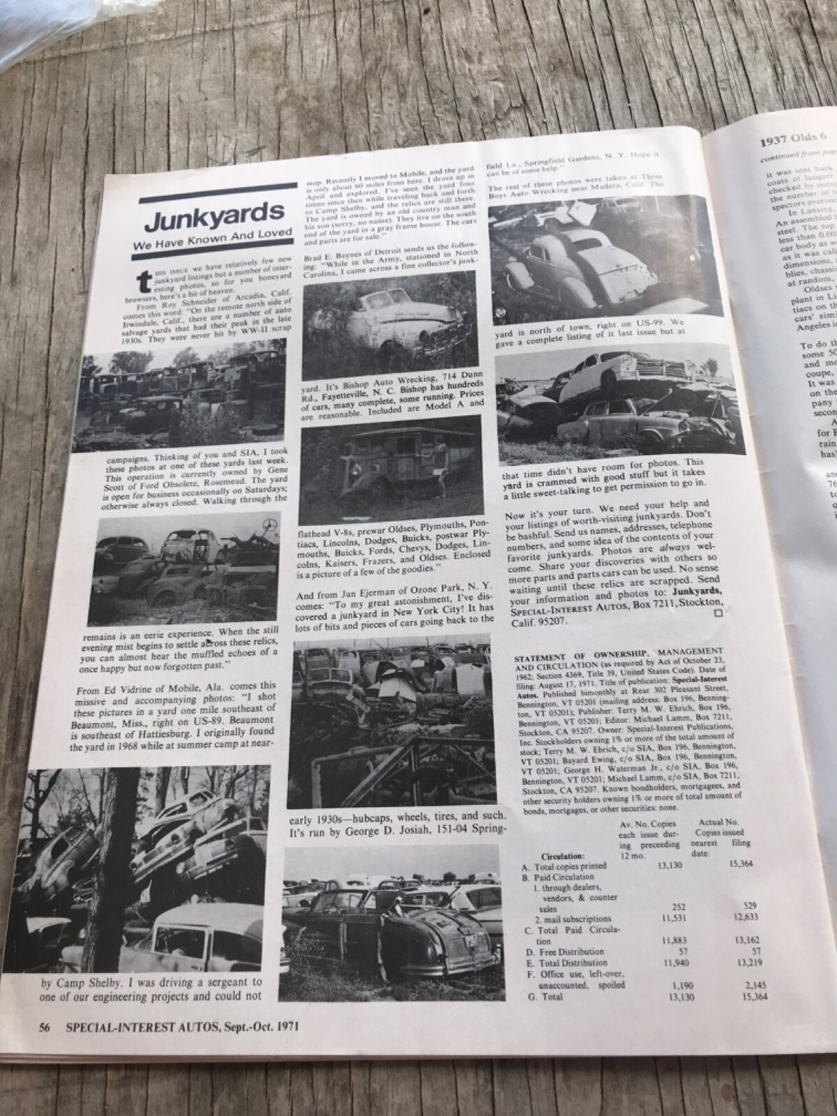 Sept/Oct 1971 Special-Interest Autos Hemmings Motor News Magazine 58 pages