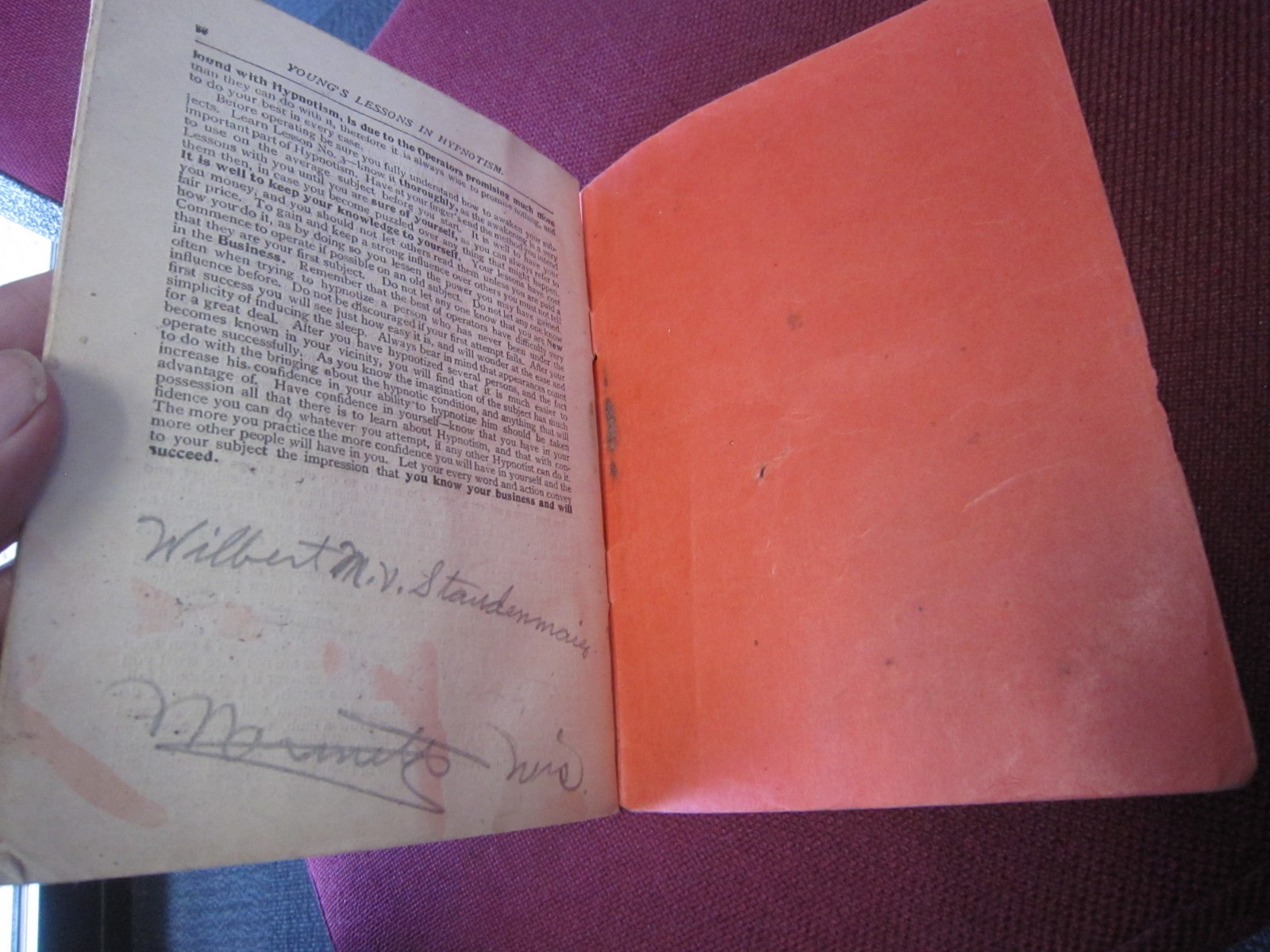 20 Lessons In Hypnotism Book – 1899 complete, 36 pages