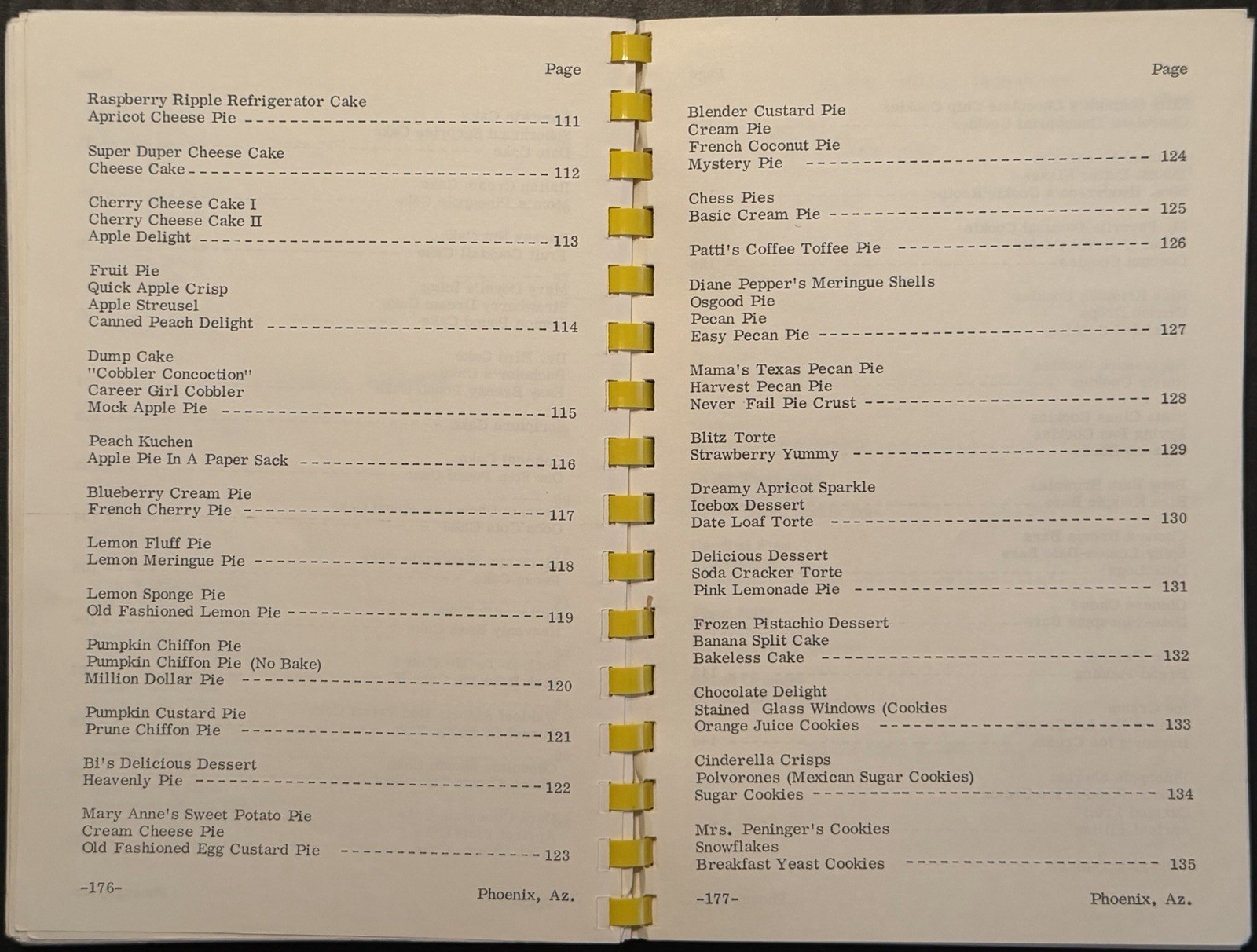 1978 PHOENIX, AZ, CENTRAL BAPTIST CHURCH COOKBOOK 182 PAGES VINTAGE
