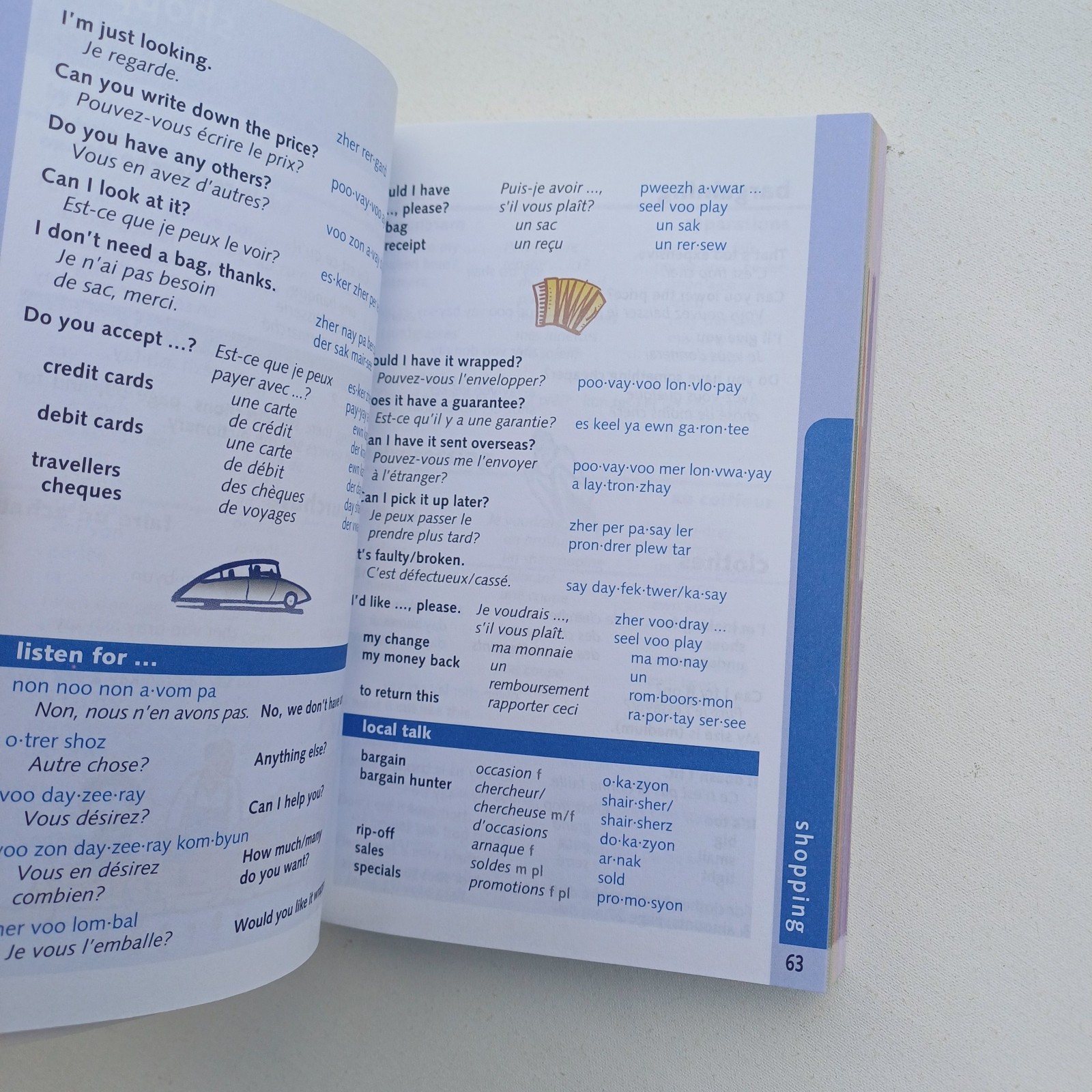 Lonely Planet French Phrasebook & Dictionary 4th Ed 2011 Palm Sized 140mm x 95mm