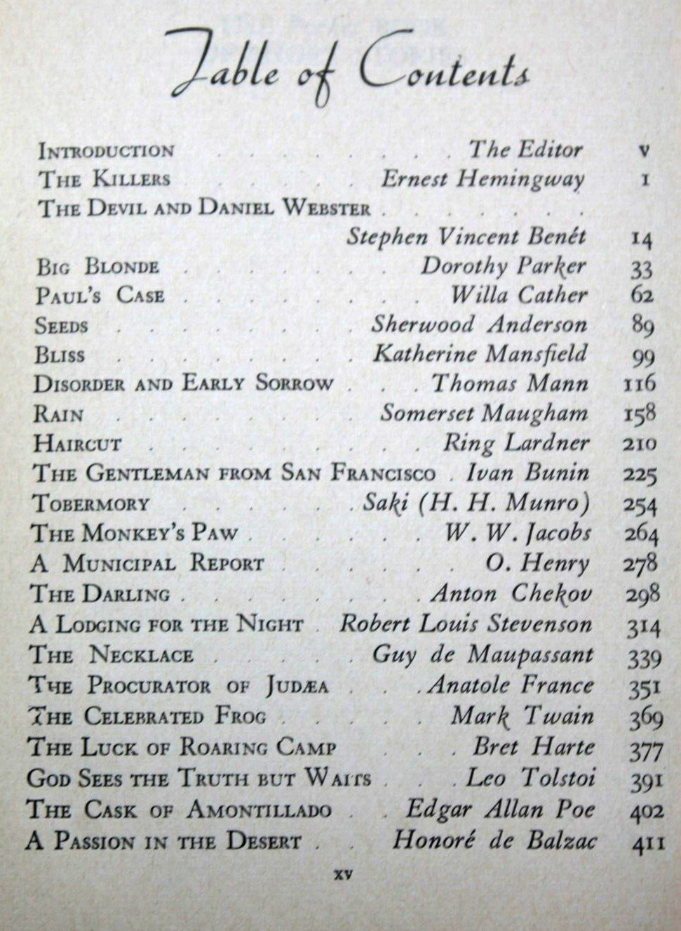 The Pocket Book of Short Stories, 1941, Vintage Paperback 428 pages