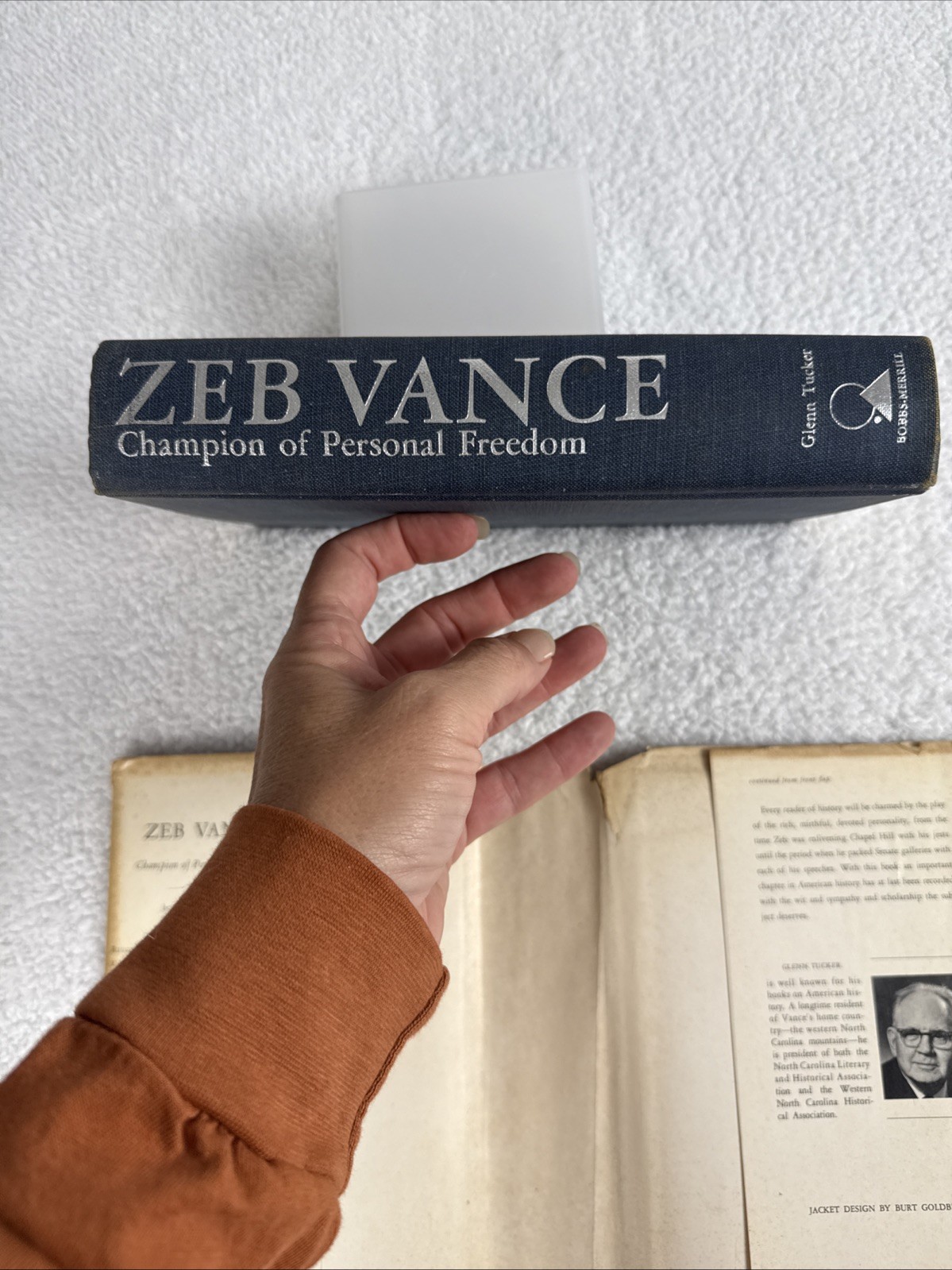 SIGNED 1965 Zeb Vance: Champion Personal Freedom, NC Civil War Governor HC/DJ