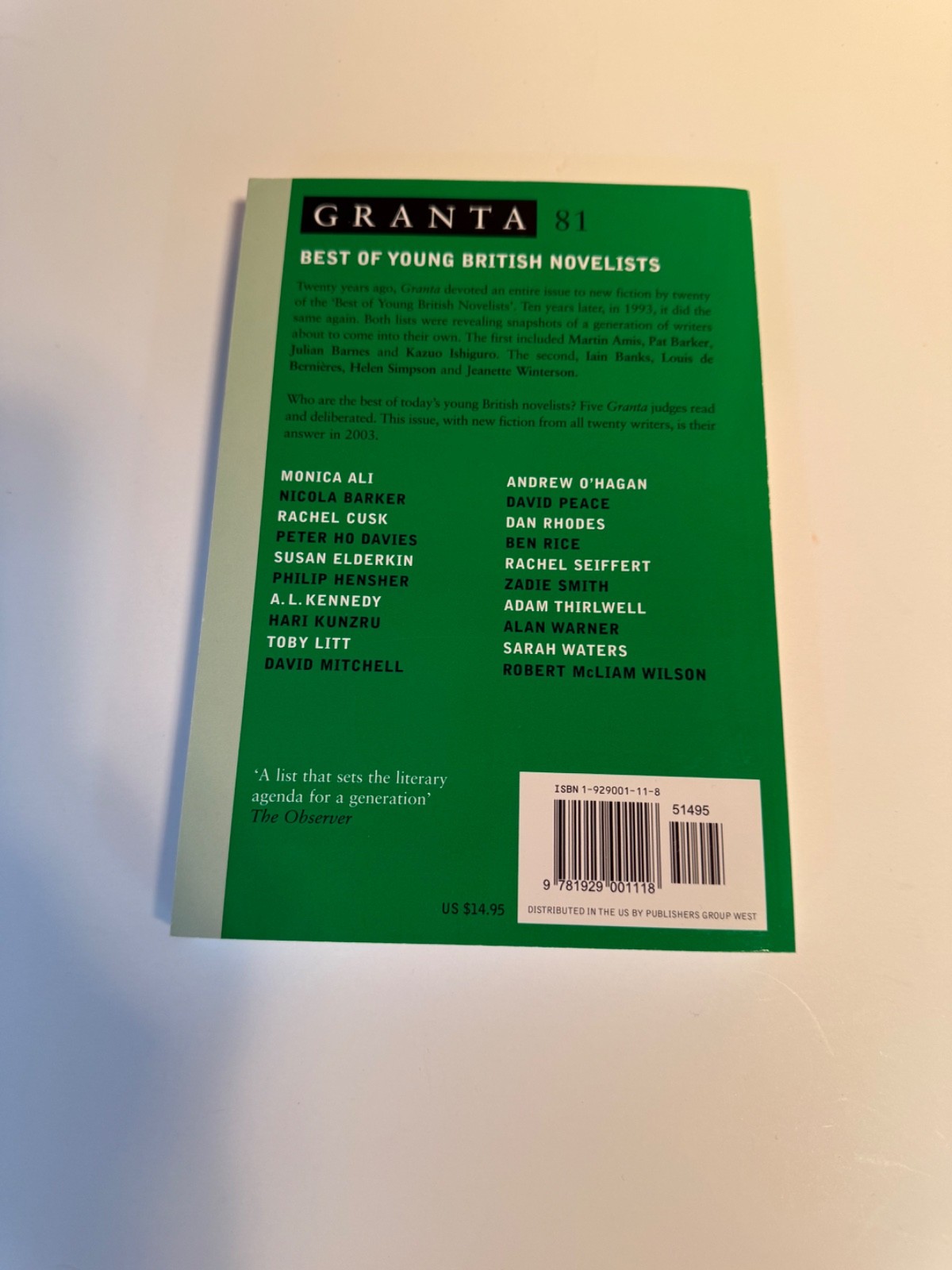 GRANTA 81 – Best of Young British Novelists – 2003 – NEW – SIGNED by 5 Authors