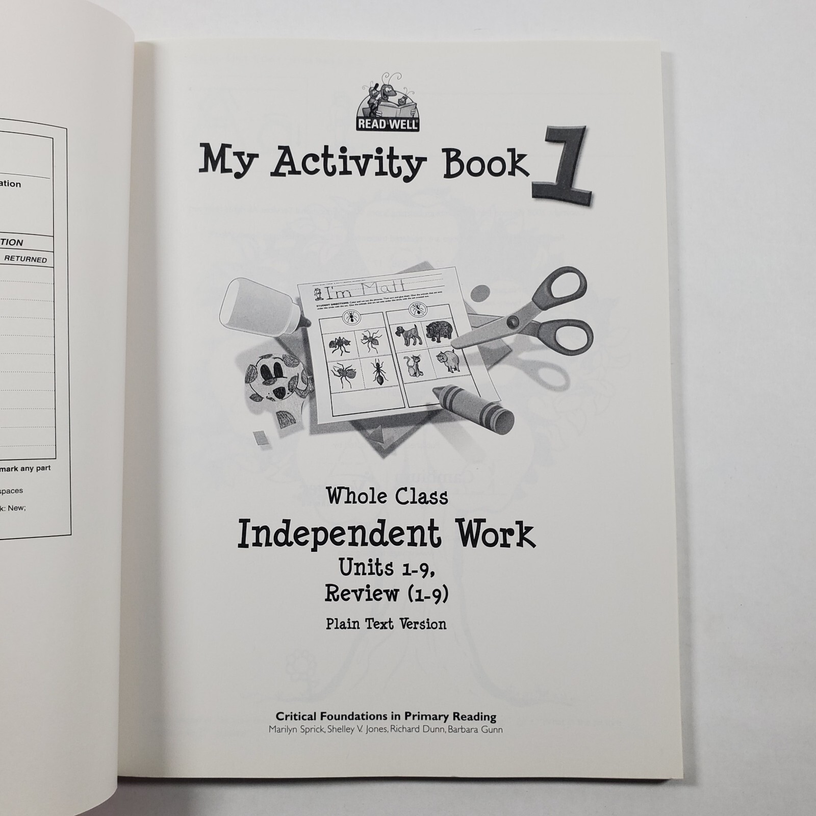 Read Well Level K My Activity Books 1-3 Sopris West Voyager Cambium Homeschool