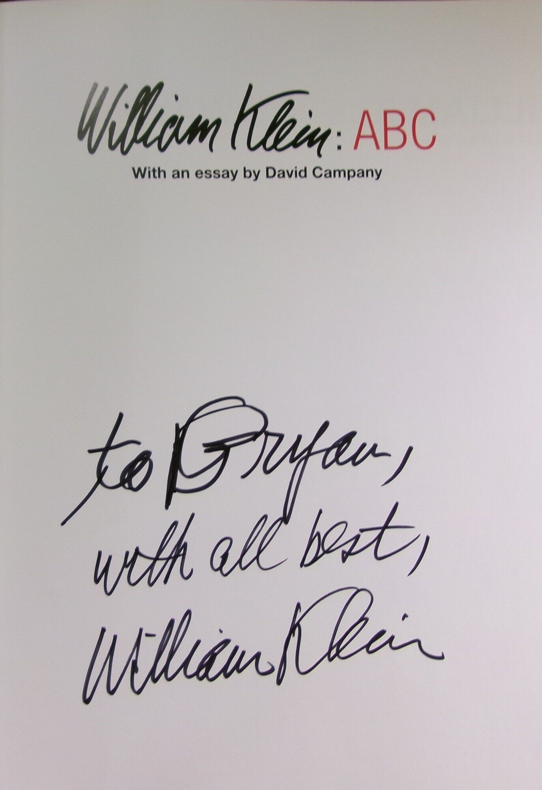 David Campany / William Klein ABC Signed 2013