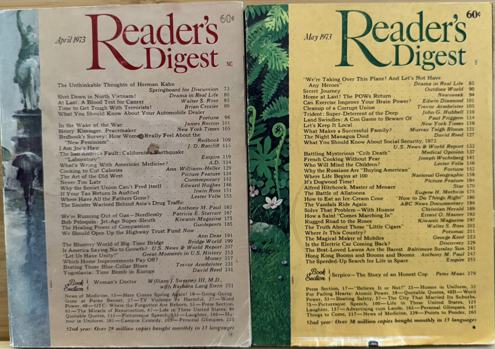1973 April May READER’S DIGEST MAGAZINE Vintage Retro Timeless Short Stories