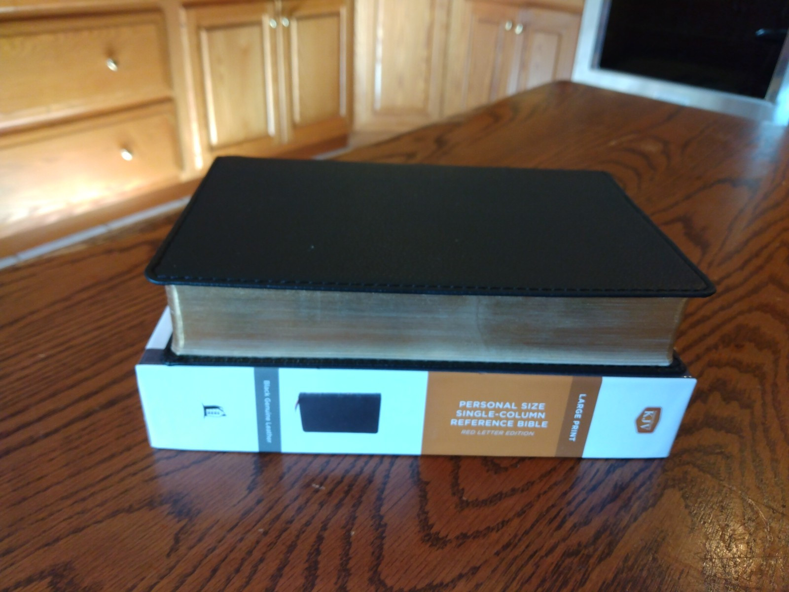 KJV Personal Size LARGE PRINT Reference Bible Genuine Bk Leather~ Retails 109.99