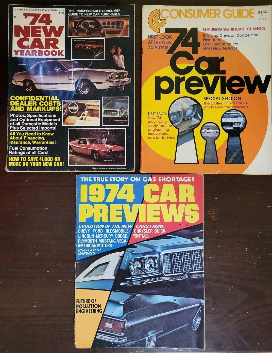 Lot 3 1974 74 New Car Yearbook Preview Ratings Prices Magazines-Buyer’s Guides