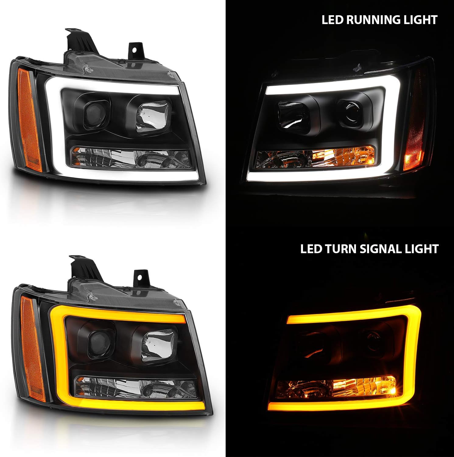 for 2007-2013 Chevy Avalanche/Suburban/Tahoe Switchback LED Tube Turn Siganl Pro