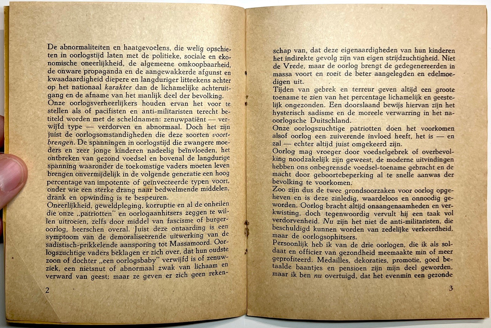 1934 EEN VERBODEN TOESPRAAK OSBORN DUTCH ANTI MILITARIST PROPAGANDA BOOKLET 1ST