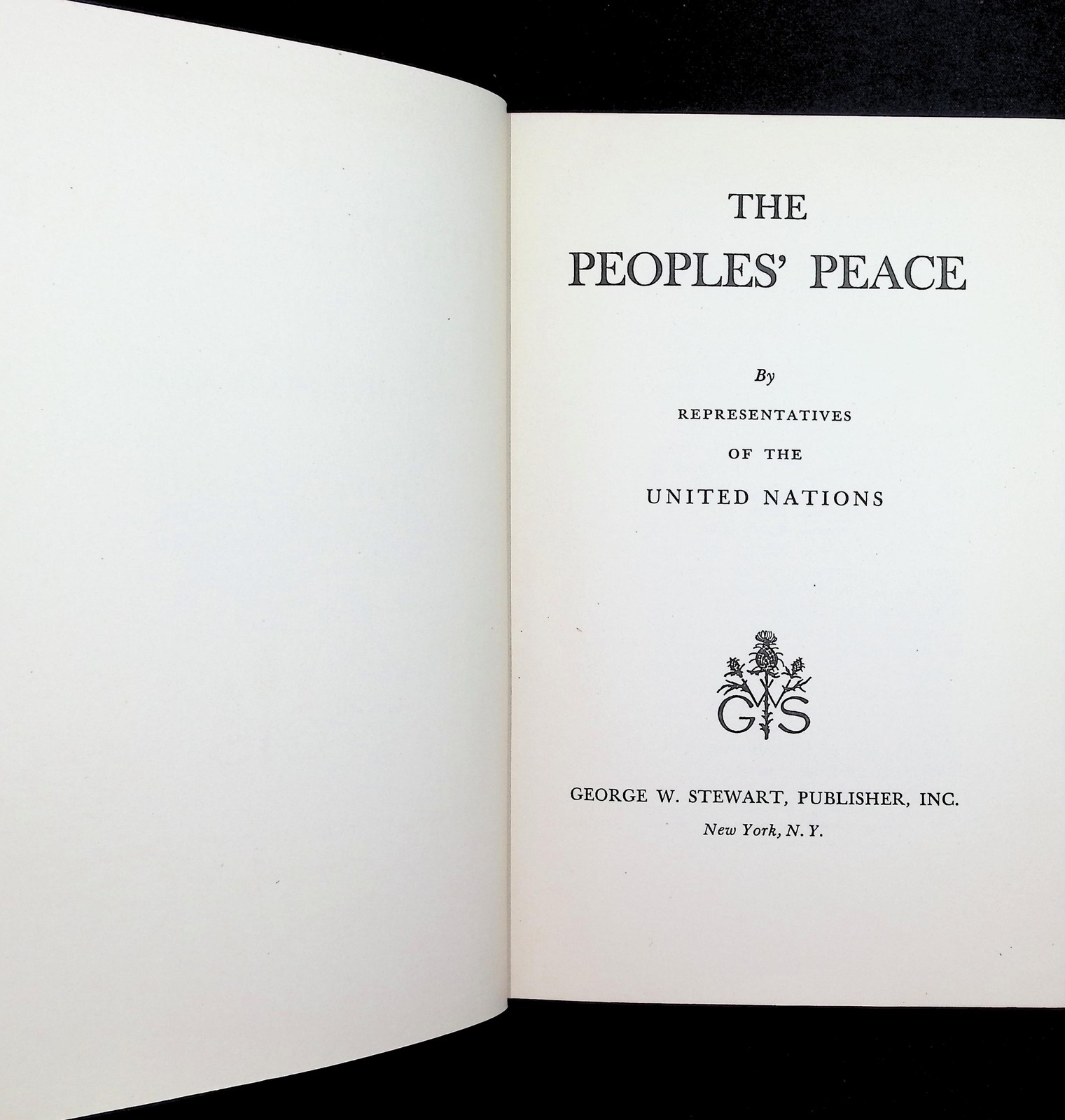 The Peoples’ Peace 1943 United Nations Hardcover Book Vintage Political History