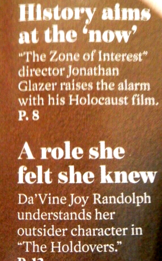 THE ENVELOPE MAGAZINE December 7, 2023 Los Angeles Times RIDLEY SCOTT Davine Joy