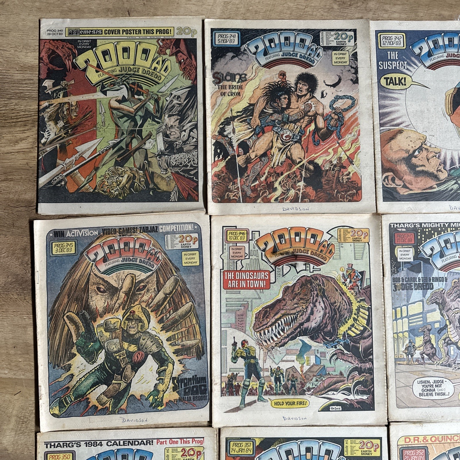 2000AD Progs Judge Dredd issues 340 – 359 job lot