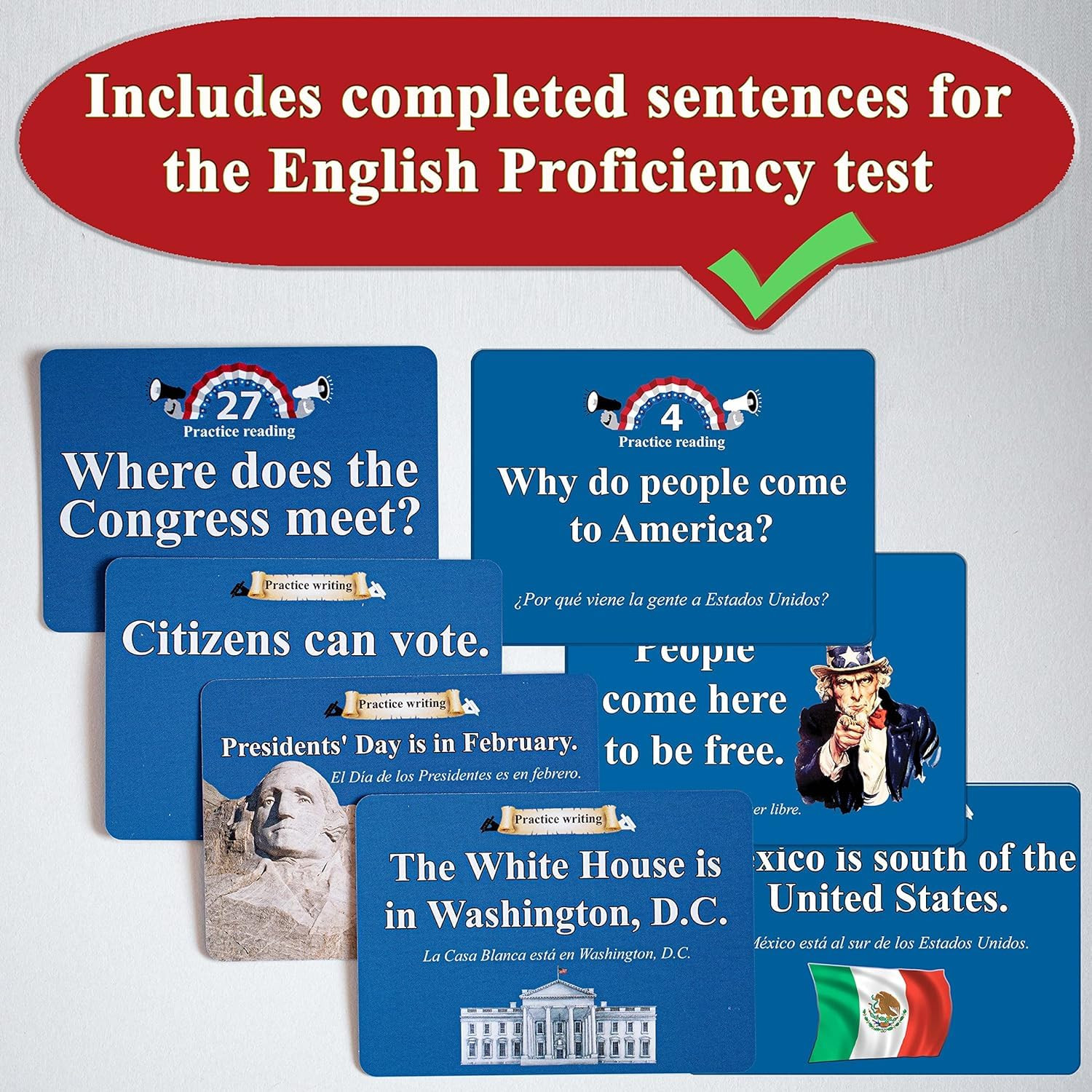 US Citizenship Flash Cards 2025 to Study for the Naturalization Test Includes Ci