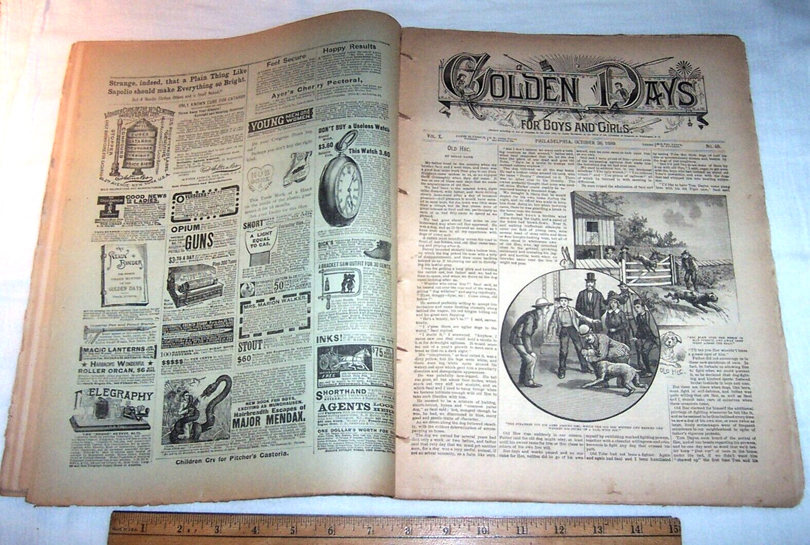 1889 Story Paper Children Halloween Games Astrology Fortune Telling Microscope