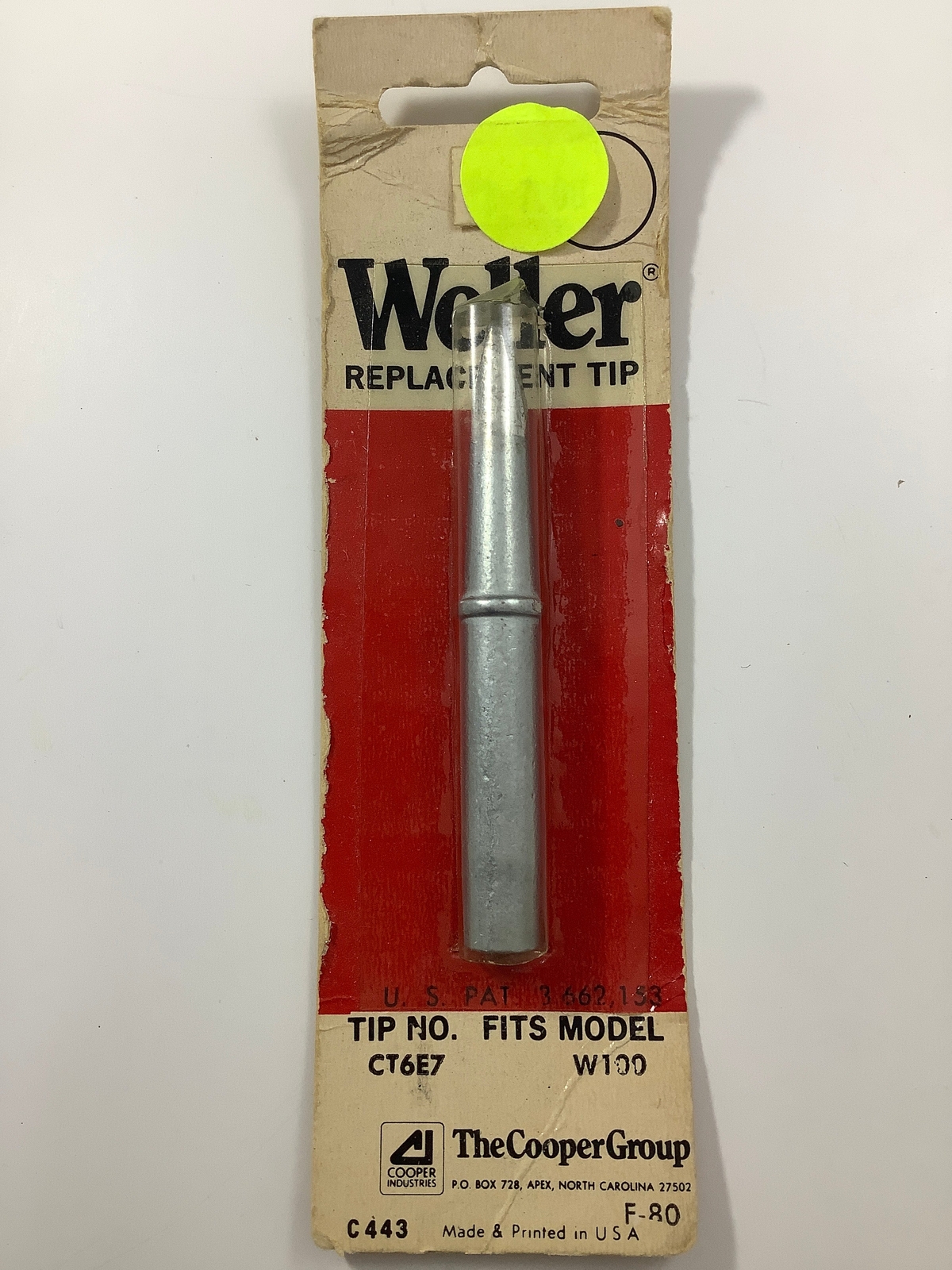 CT6E7-C443 – WELLER – Soldering Iron,Screwdriver Tip,.25 in,700 Deg