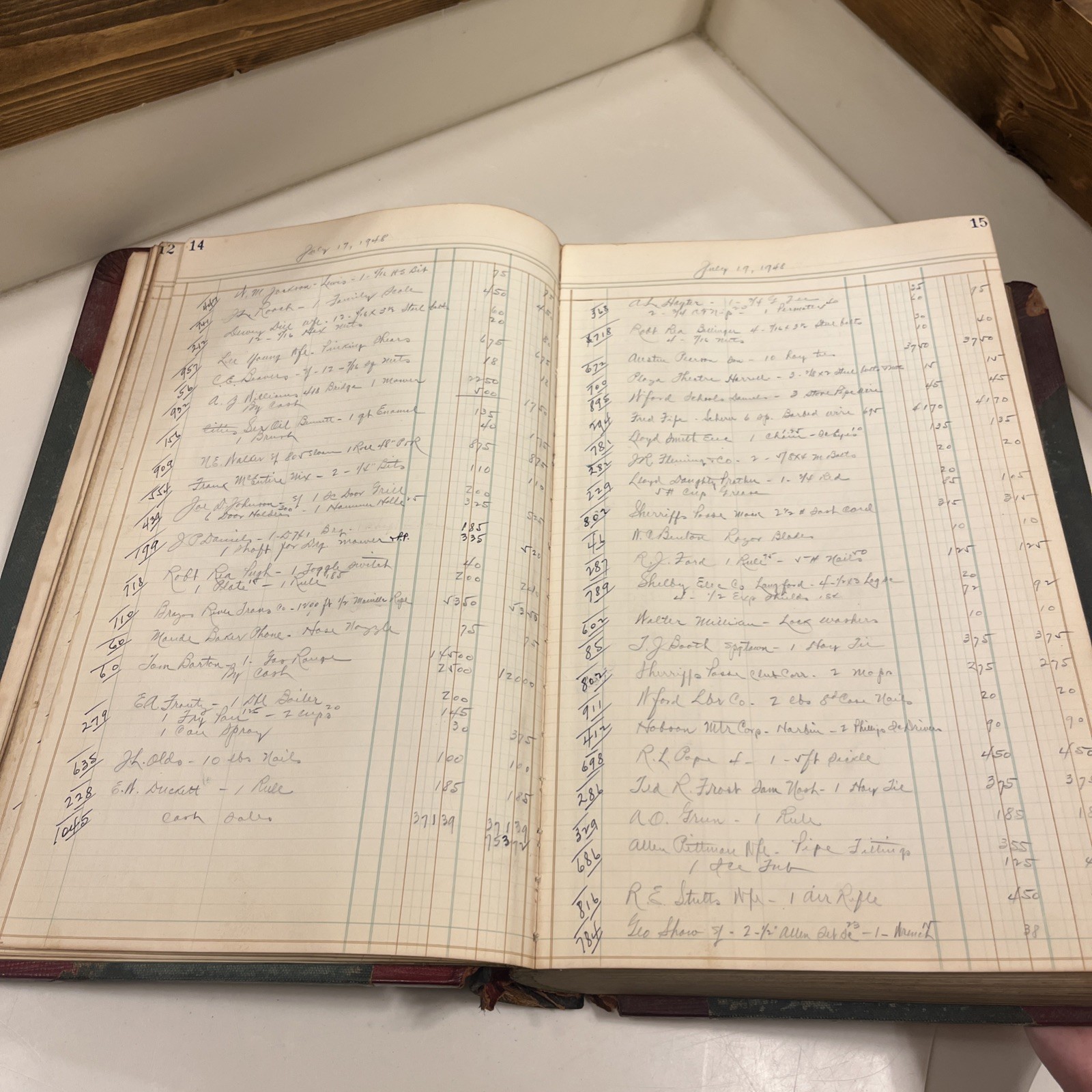 1948 Weatherford Tx Carter Ivy Hardware Ledger Vintage