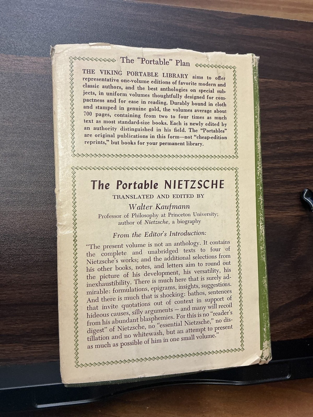 Walter Kaufmann / The Portable Nietzsche 1954