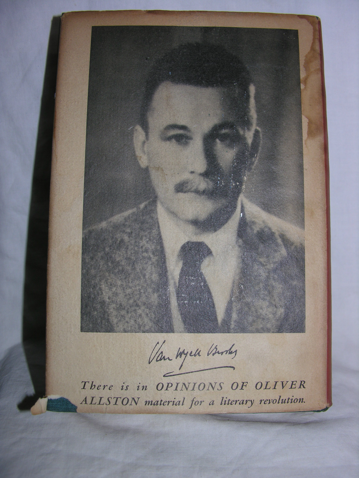 Van Wyck Brooks OPINIONS OF OLIVER ALLSTON 1941 1st Ed