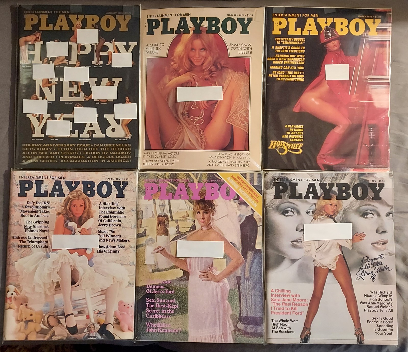 PLAYBOY Magazine–1976–12 Issues in Plastic (Complete Year)–FREE SHIPPING