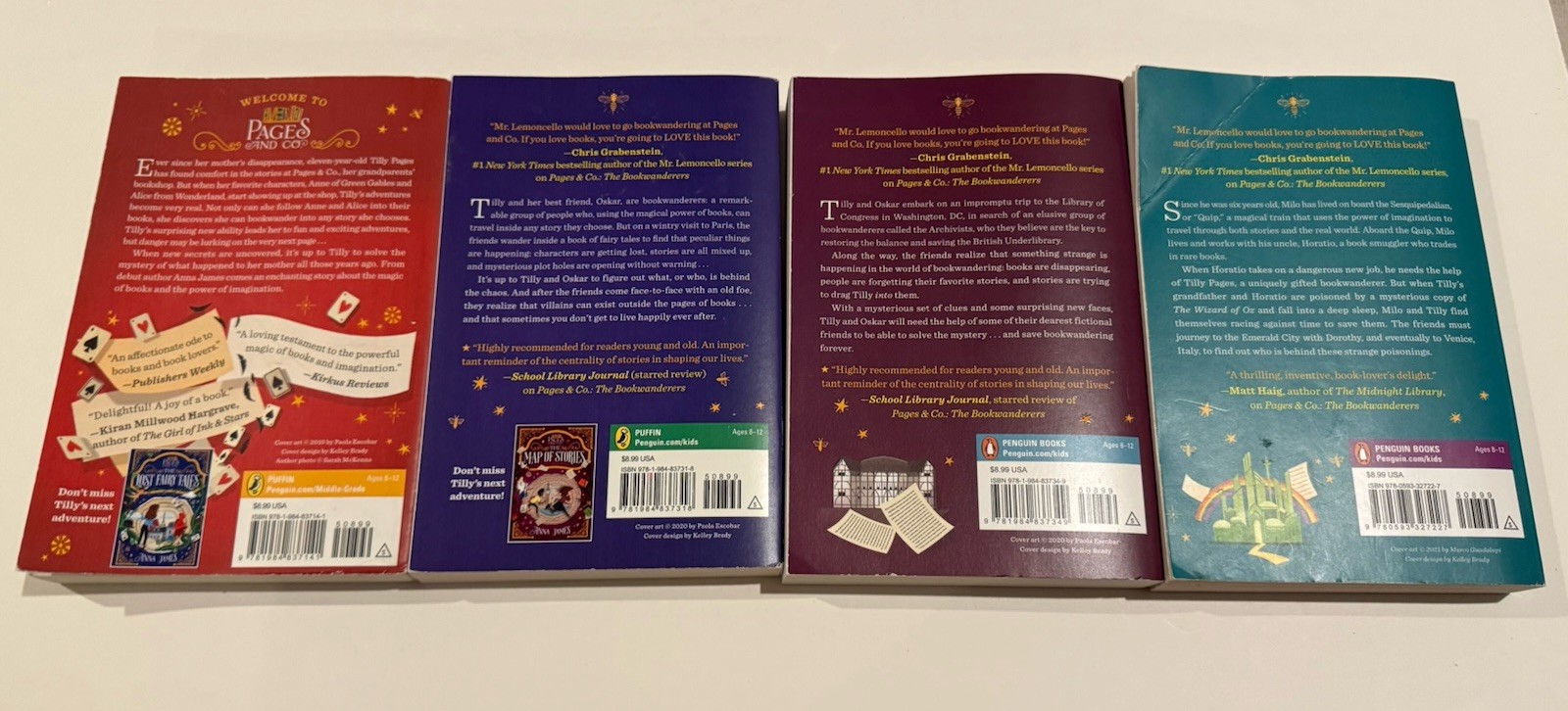 Lot of 4 Pages and Co Bookwanderers Series Books 1-4, Paperback – great series!