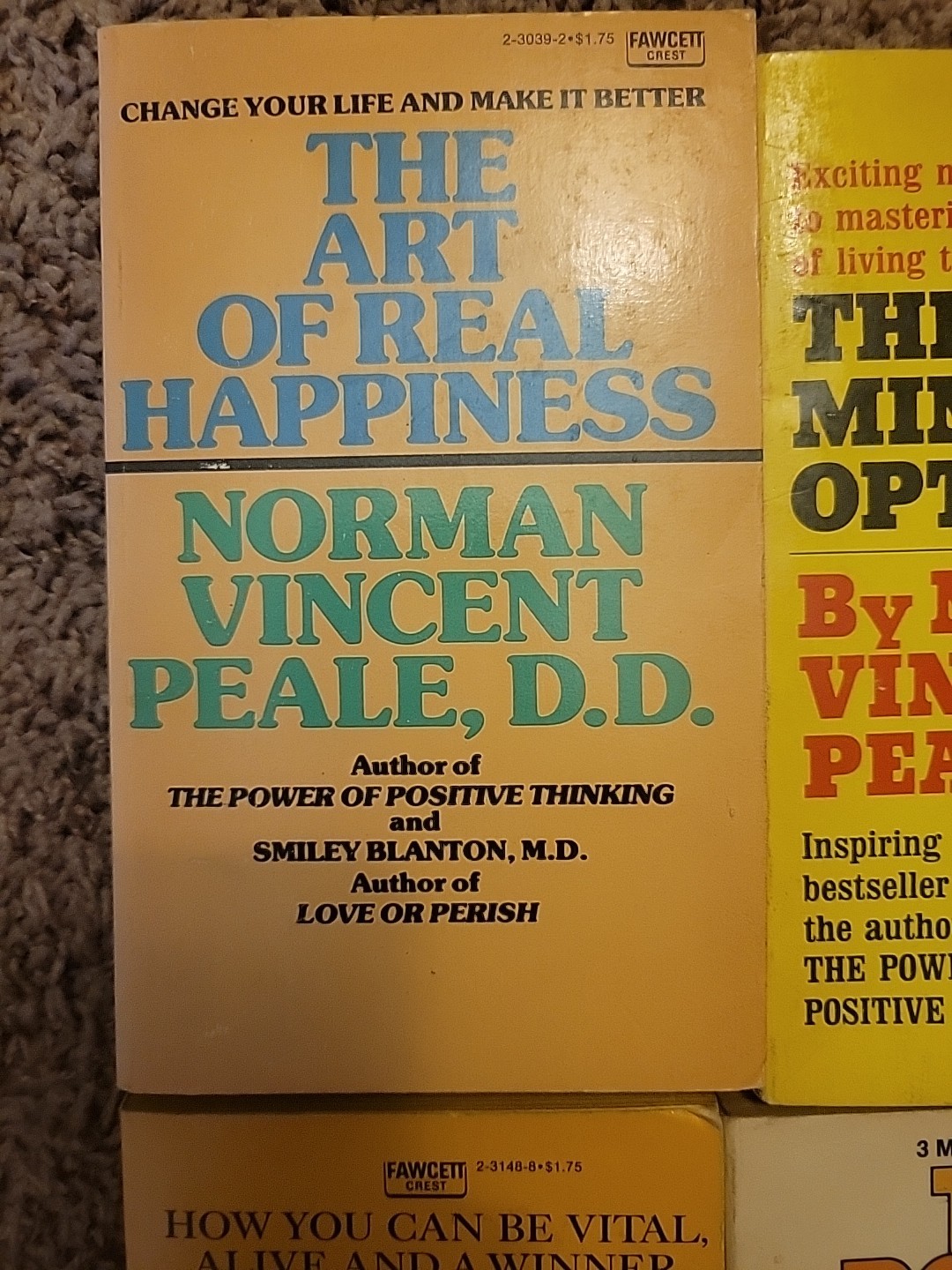 5 Vintage Norman Vincent Peale Paperback Book Lot The Art Tough Minded Power Can