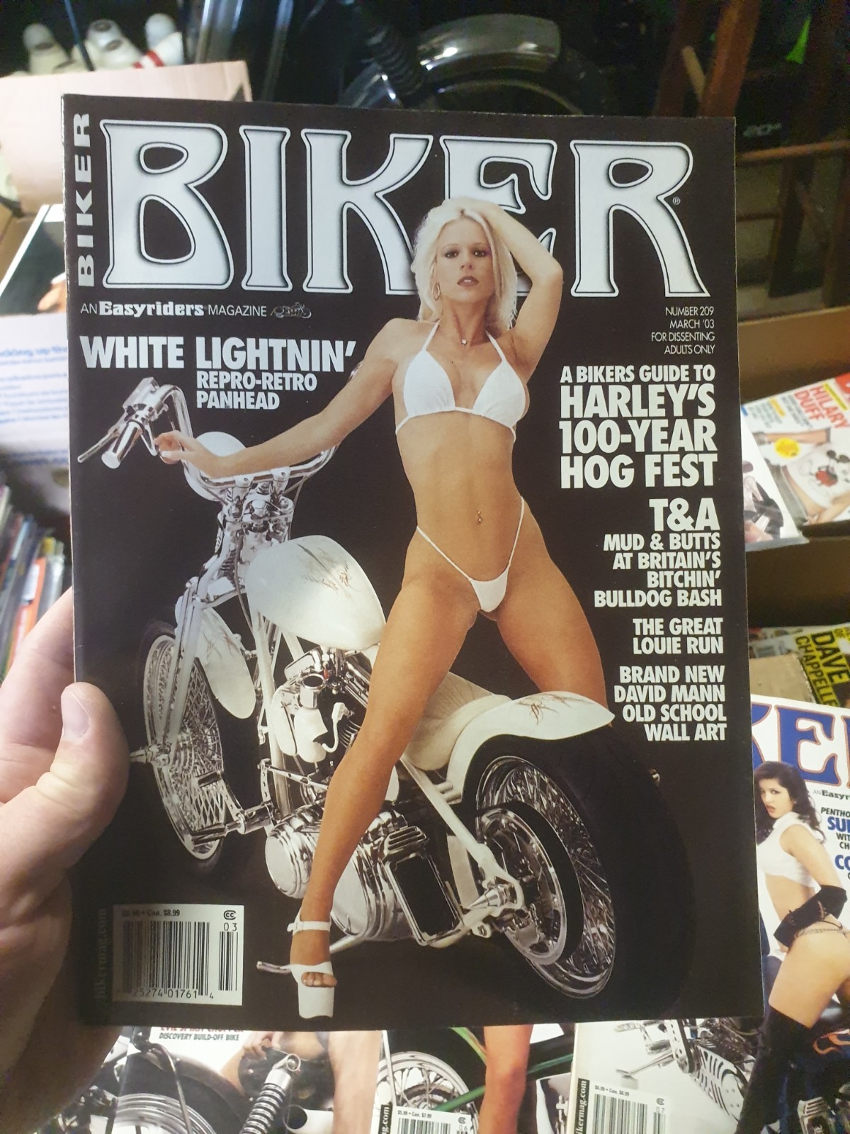 Lot 14: Vintage Biker In The Wind Custom Chopper Easyriders Magazines +Calendars