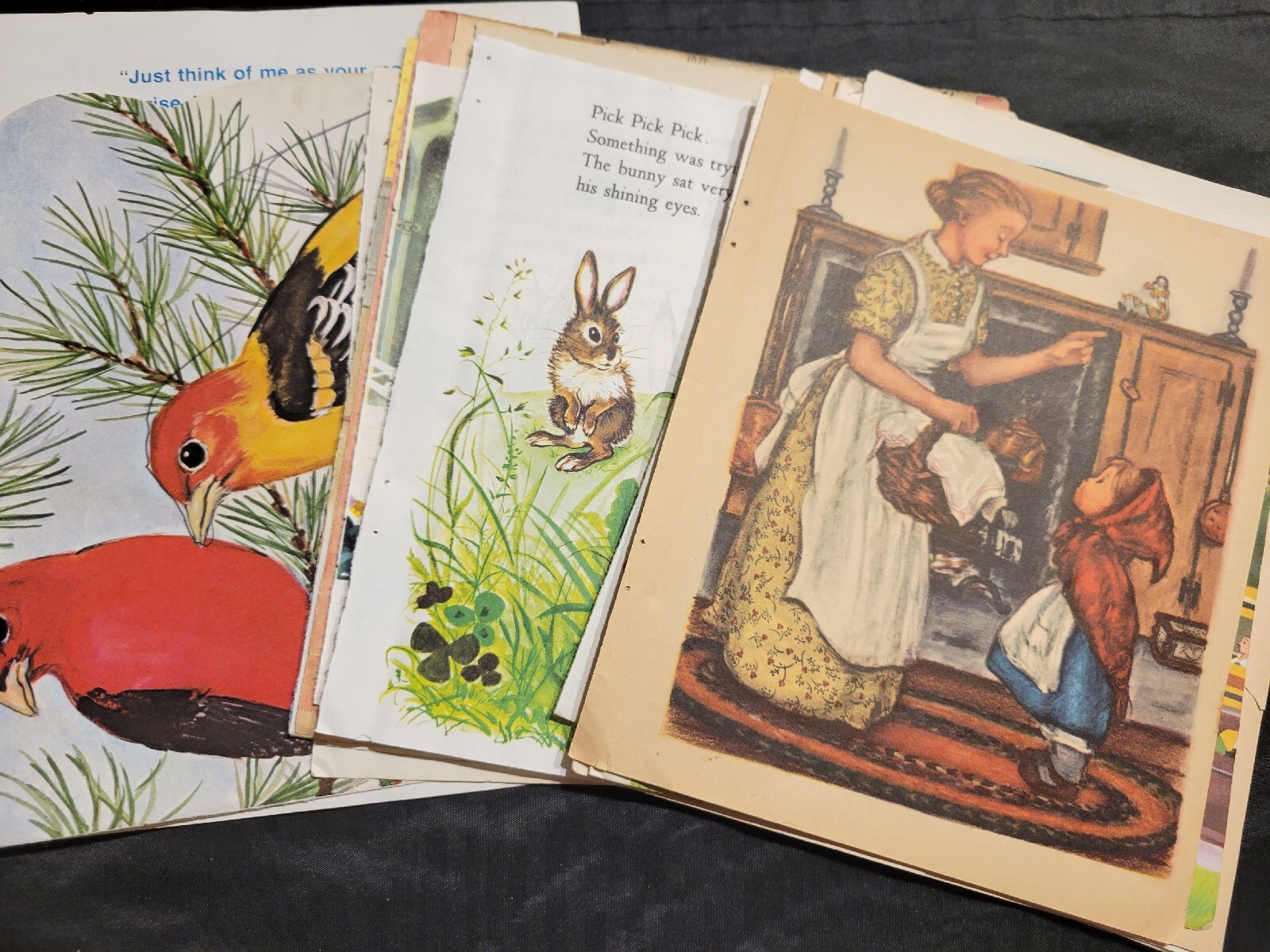 Lot Of 80 Pages From Vintage Children Books. Golden Books, Readers, Whitman