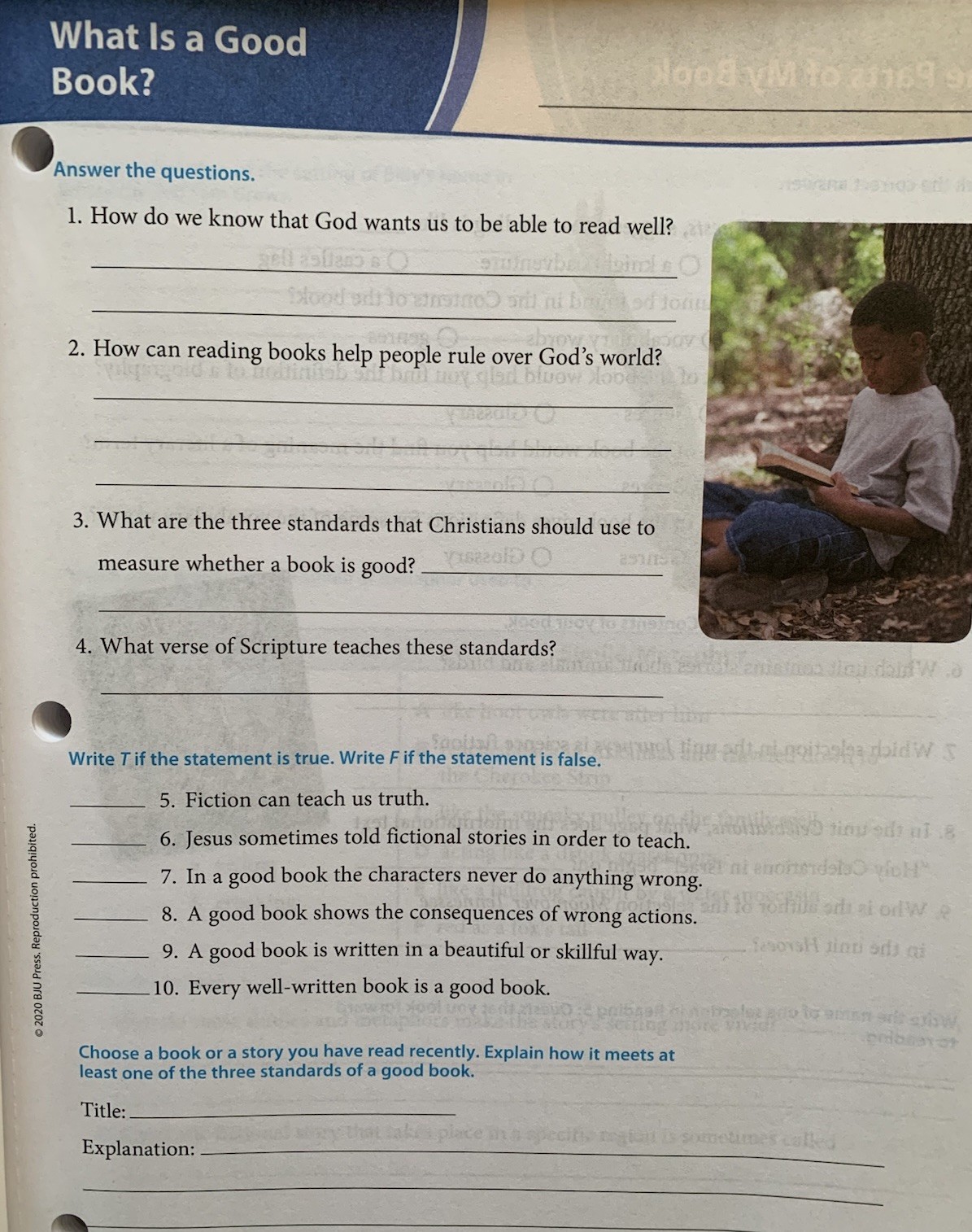 BJU Bob Jones 5th grade READING 5 QUESTS Complete Subject Kit 3rd ed CURRENT