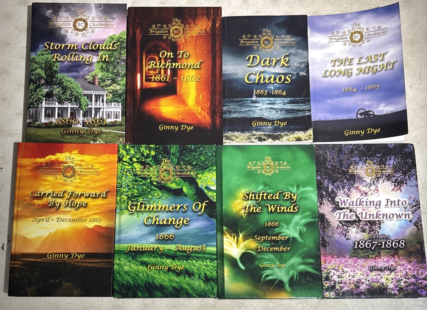 Ginny Dye THE BREGDAN CHRONICLES 17 Vols almost Complete Set – HC & PB 1860-1873