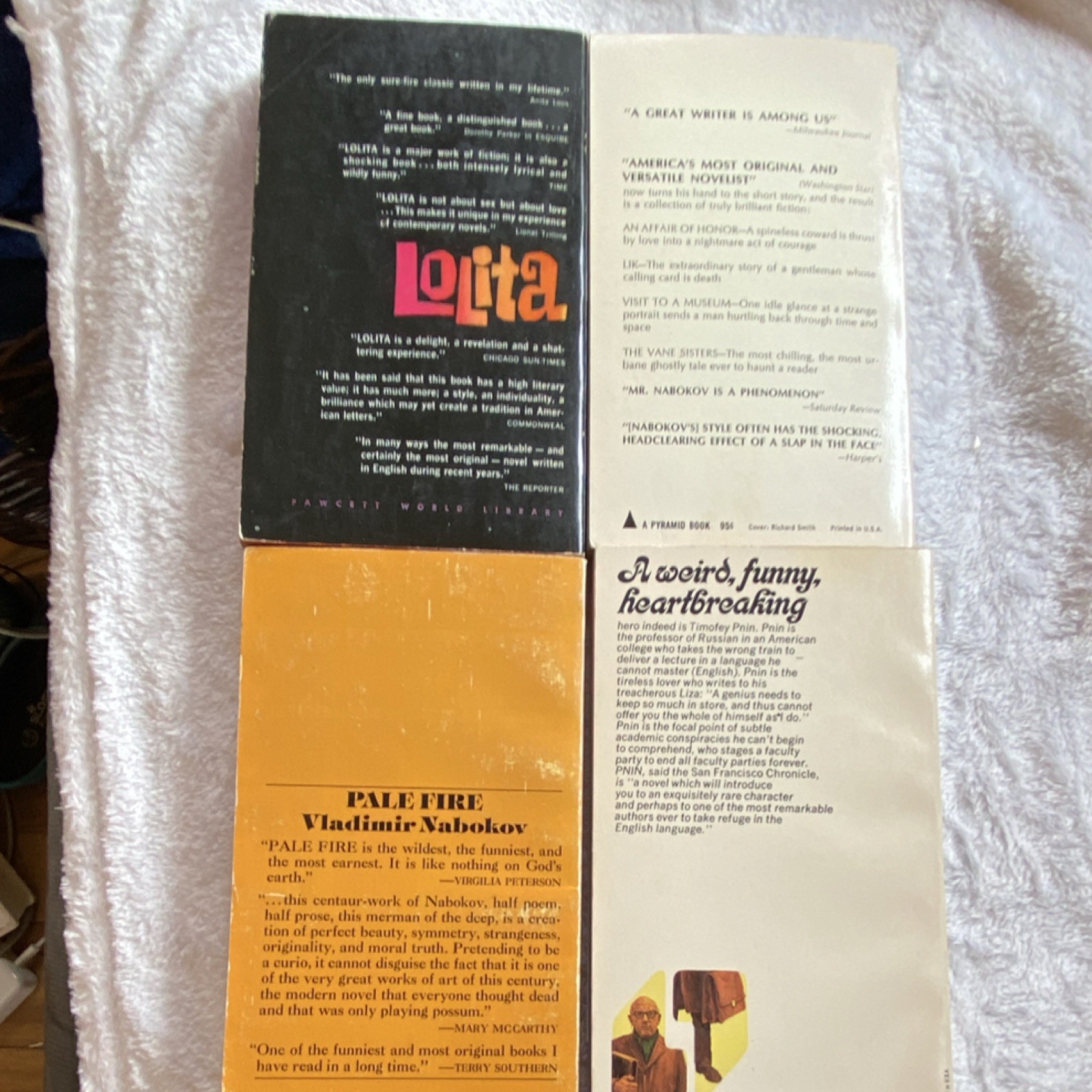 Vladimir Nabokov Paperback Lot 4: Lolita, Pnin, Pale Fire, Nabokov’s Quartet