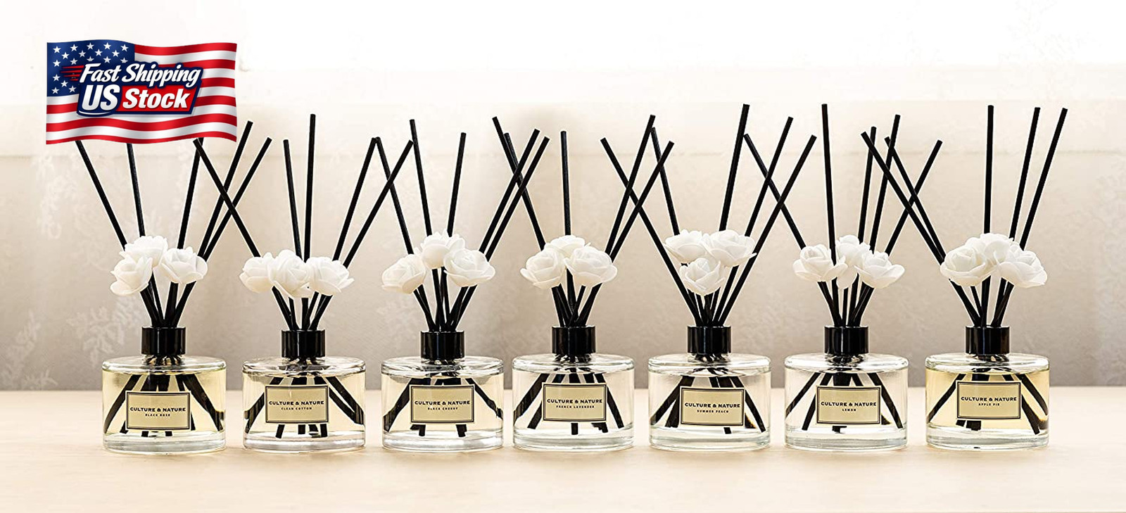 CULTURE & NATURE Reed Diffuser Set 6.7Oz (200Ml) French Lavender Scented Diffuse