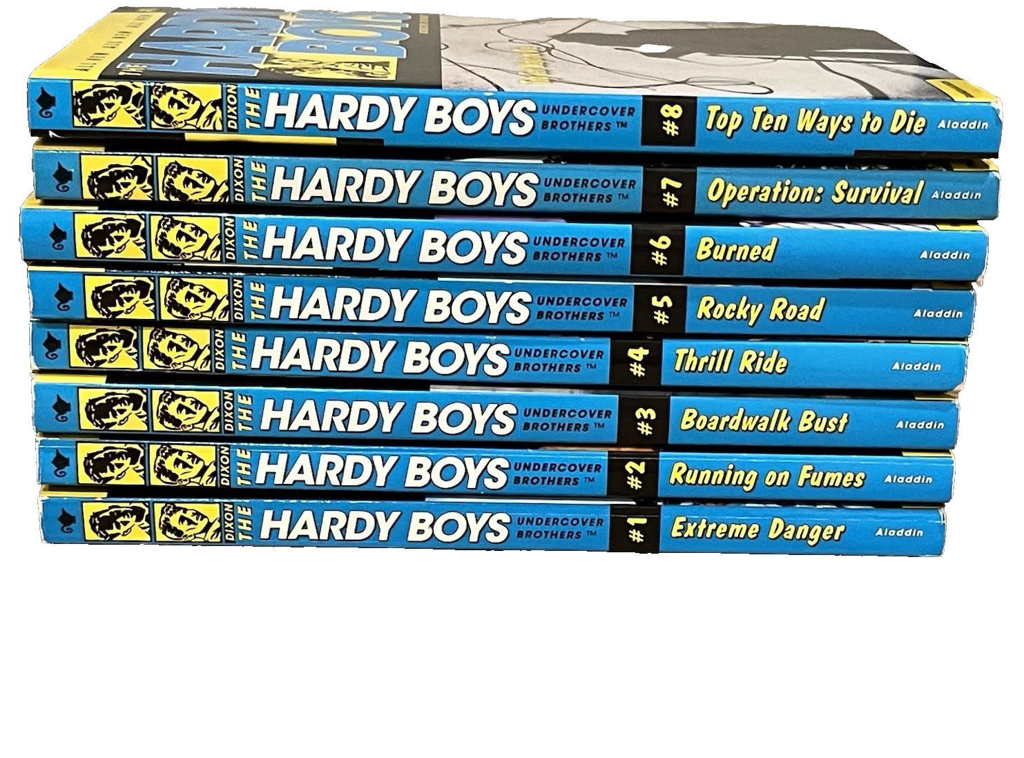 Hardy Boys Undercover Brothers – Franklin W Dixon – LOT of 8 ~ Books # 1-8