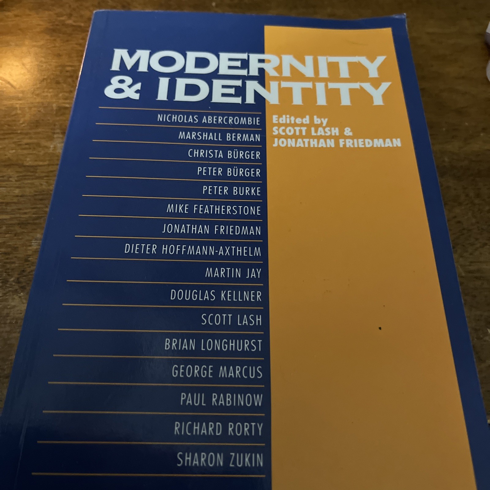 Modernity and Identity by Jonathan. Friedman (1992, Trade Paperback)