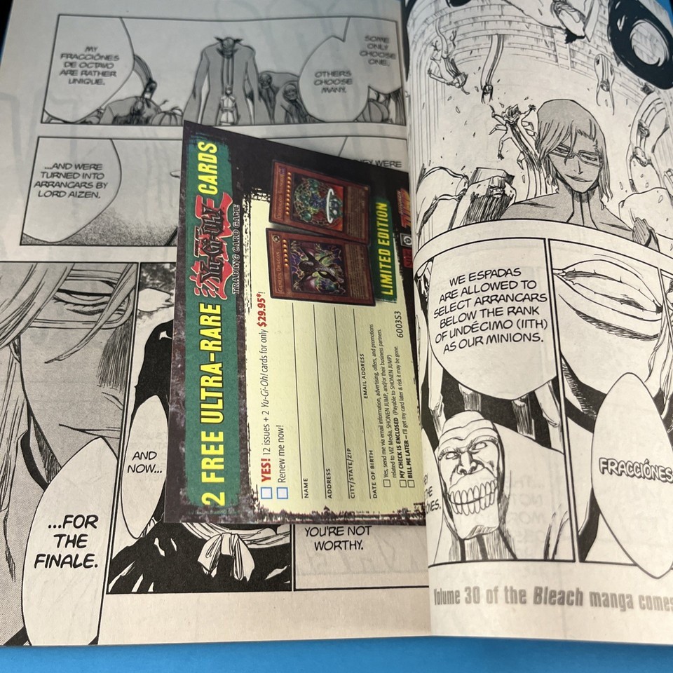 Shonen Jump Manga 2005 Issue 9 2006 Issue 2 & 9 2010 Issue 3 Mixed Lot No Promos