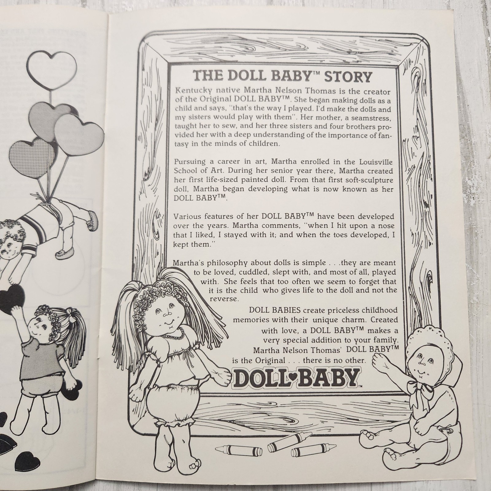 Martha Thomas & Marla Strecker the Original Doll Baby Pattern Book FCM101 1984