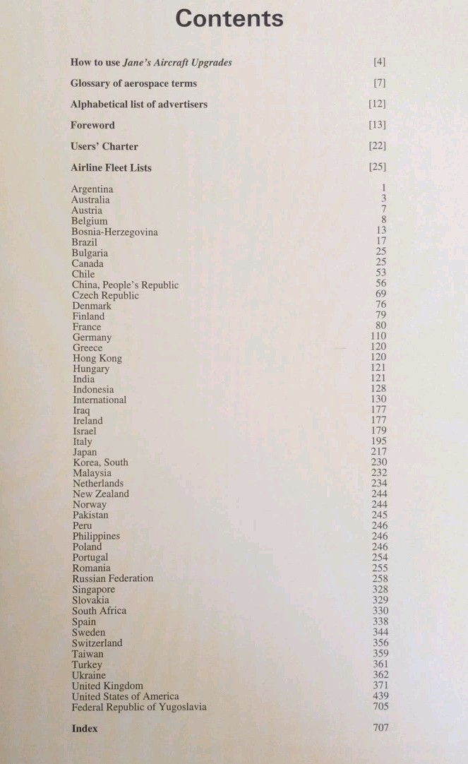 Jane’s Aircraft Upgrades 10th Edition 2002-2003 Aviation, Fleet Lists, 719 Pages