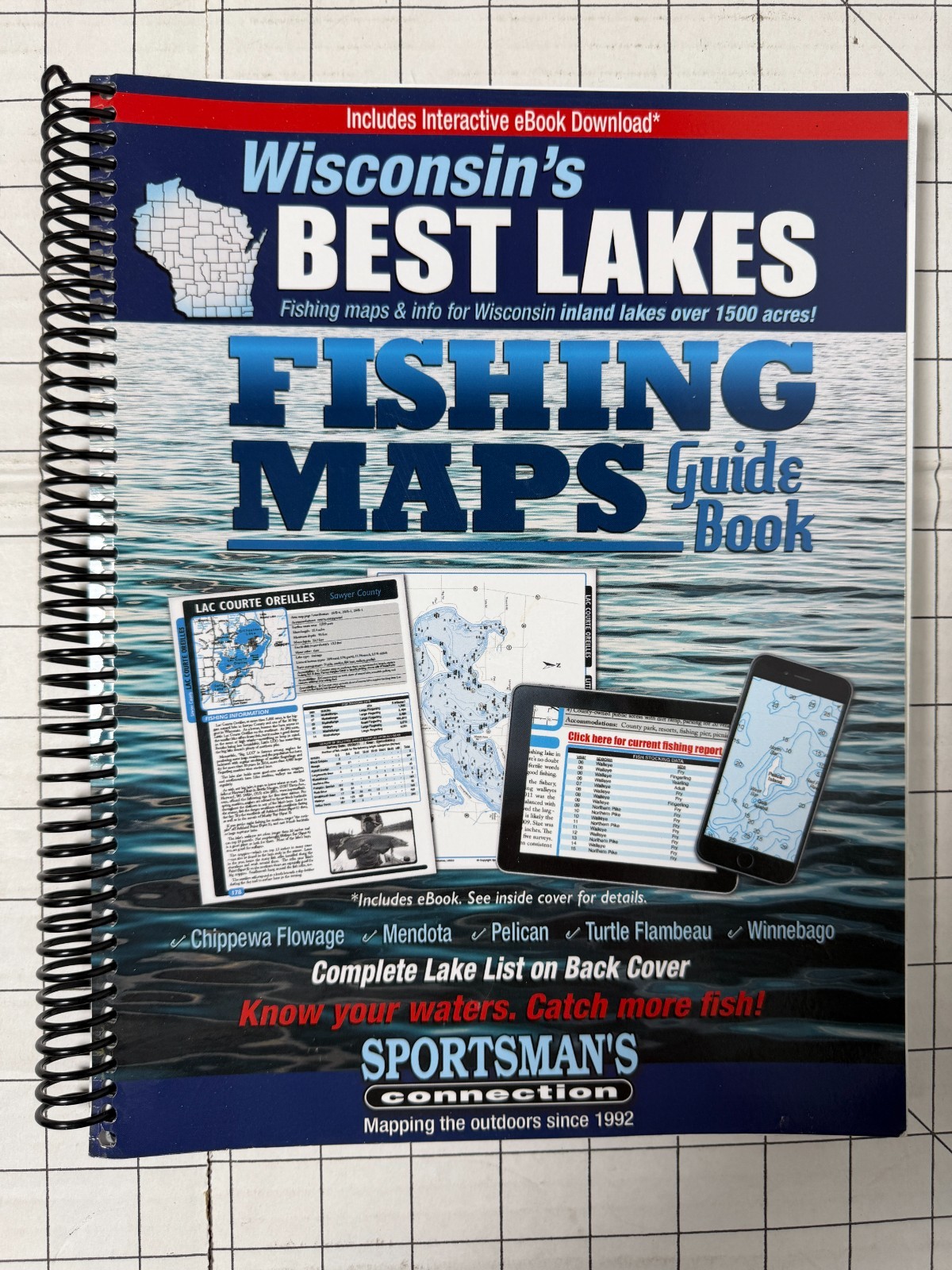 Wisconsin’s Best Lakes Fishing Maps Guide Book by Sportsman’s Connection Spiral