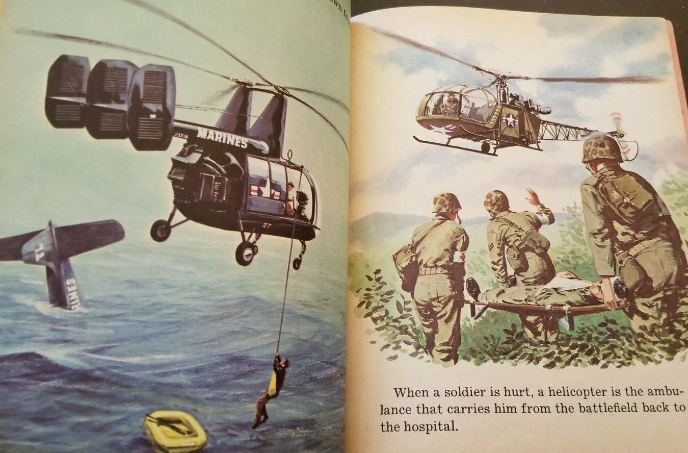 1959 HELICOPTERS Carl Memling Mel Crawford Little Golden Book #357 (A) 1st .25ct