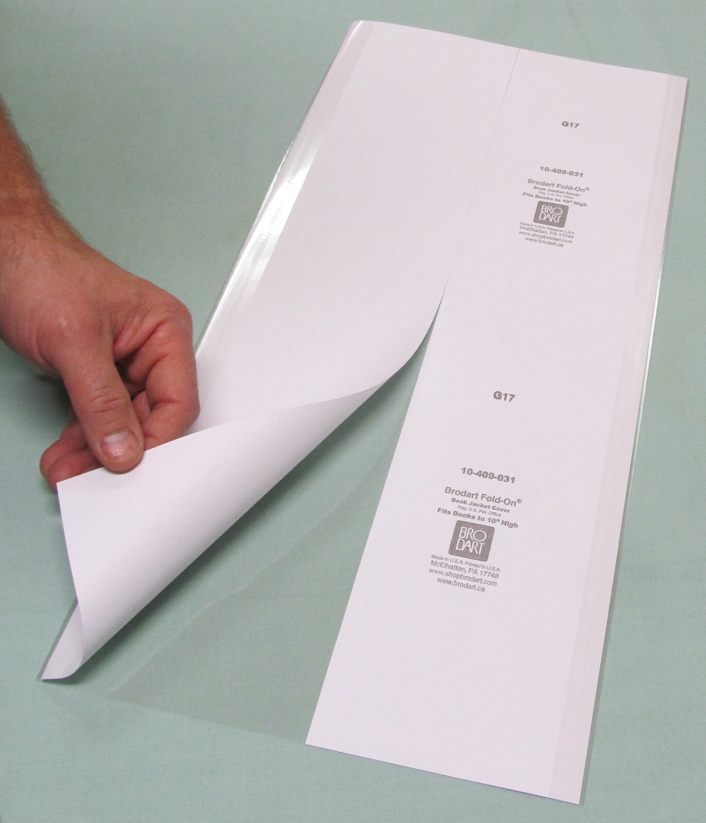 1 (one) 8 1/2″ x 18 1/2″ Brodart Fold-on Book Jacket Cover – lo-luster